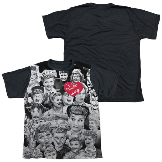I Love Lucy - Faces - Short Sleeve Youth White Front Black Back   - White T-shirt