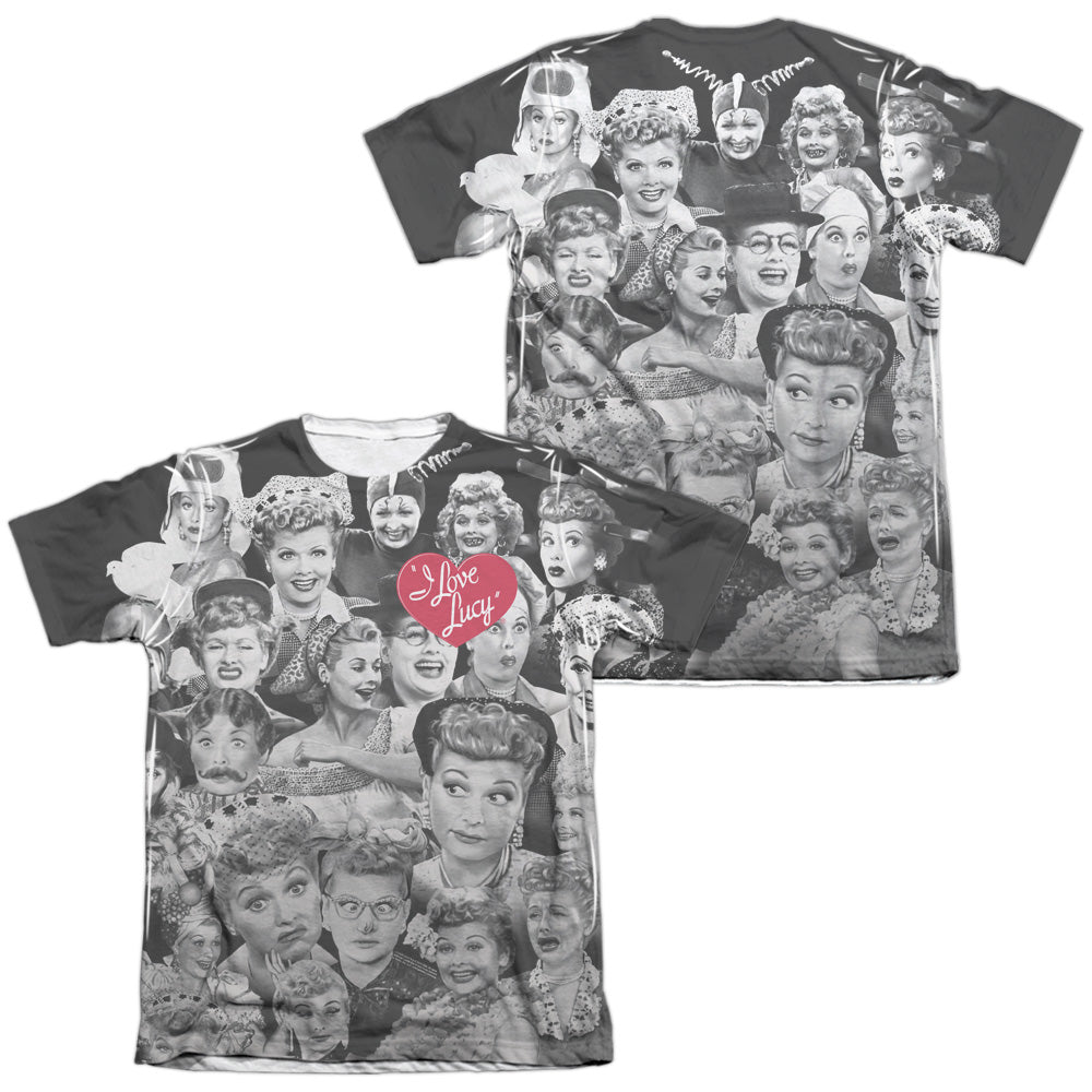 I Love Lucy - Faces (Front/back Print) - Adult Poly/cotton Short Sleeve Tee - White T-shirt
