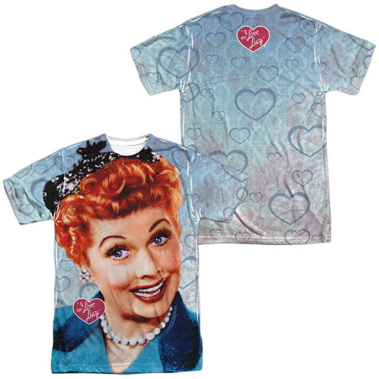 I Love Lucy - Smile (Front/back Print) - Short Sleeve Adult Poly Crew - White T-shirt
