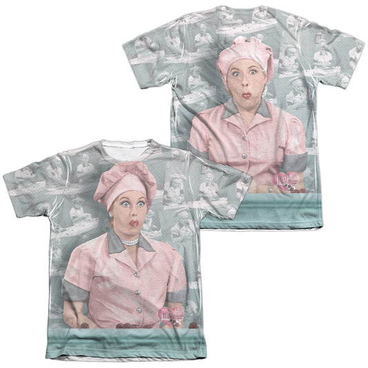 I Love Lucy - Chocolate Belt (Front/back Print) - Adult Poly/cotton Short Sleeve Tee - White T-shirt