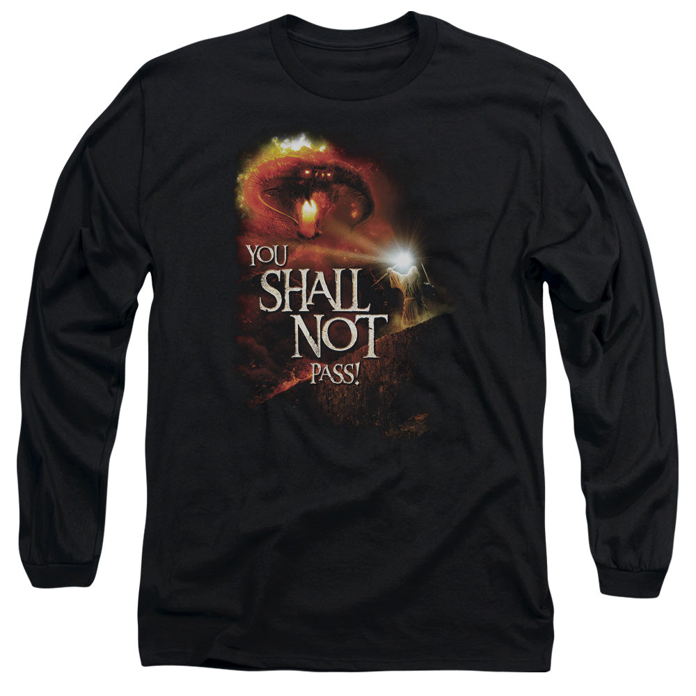 Lor - You Shall Not Pass - Long Sleeve Adult 18/1 - Black T-shirt