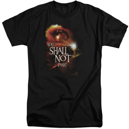 Lor - You Shall Not Pass - Short Sleeve Adult Tall - Black T-shirt