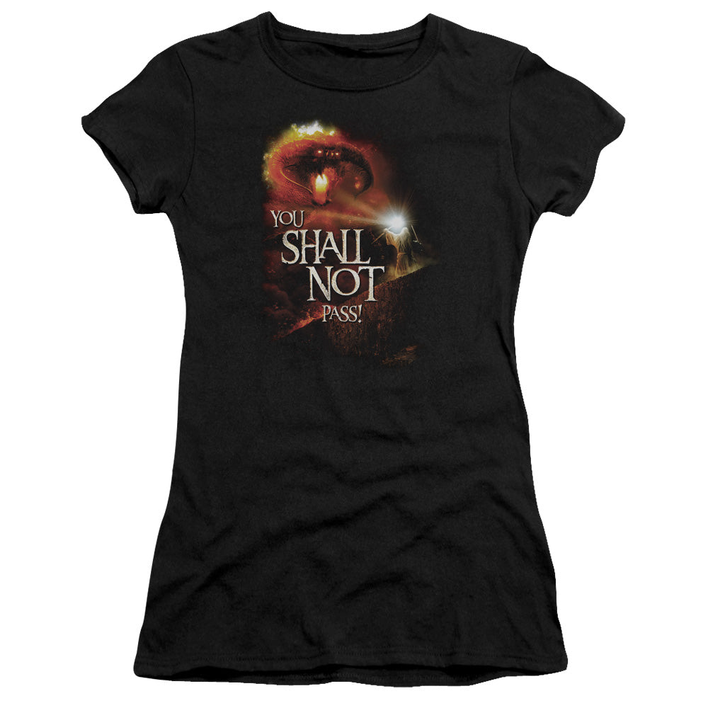 Lor - You Shall Not Pass - Short Sleeve Junior Sheer - Black T-shirt