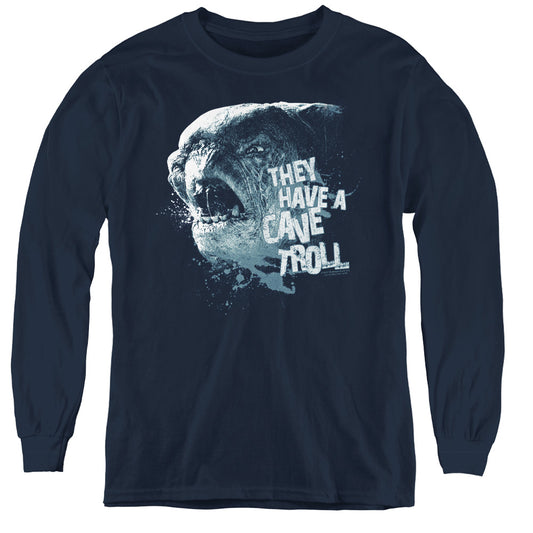 Lor - Cave Troll - Youth Long Sleeve Tee - Navy