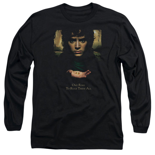 Lor - Frodo One Ring - Long Sleeve Adult 18/1 - Black T-shirt