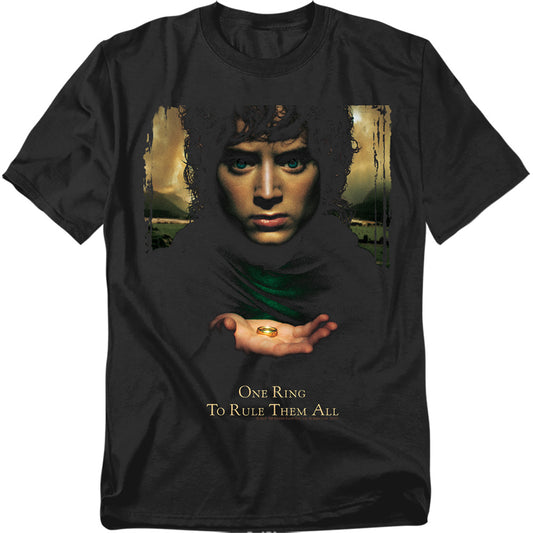 Lor - Frodo One Ring - Short Sleeve Adult 18/1 - Black T-shirt