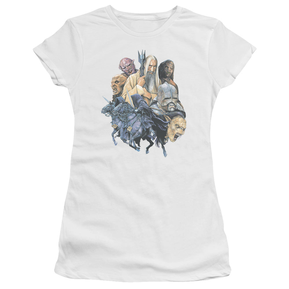 Lor - Collage Of Evil - Short Sleeve Junior Sheer - White T-shirt