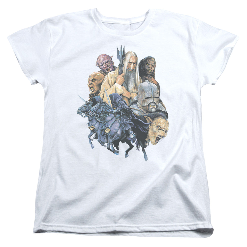 Lor - Collage Of Evil - Short Sleeve Womens Tee - White T-shirt