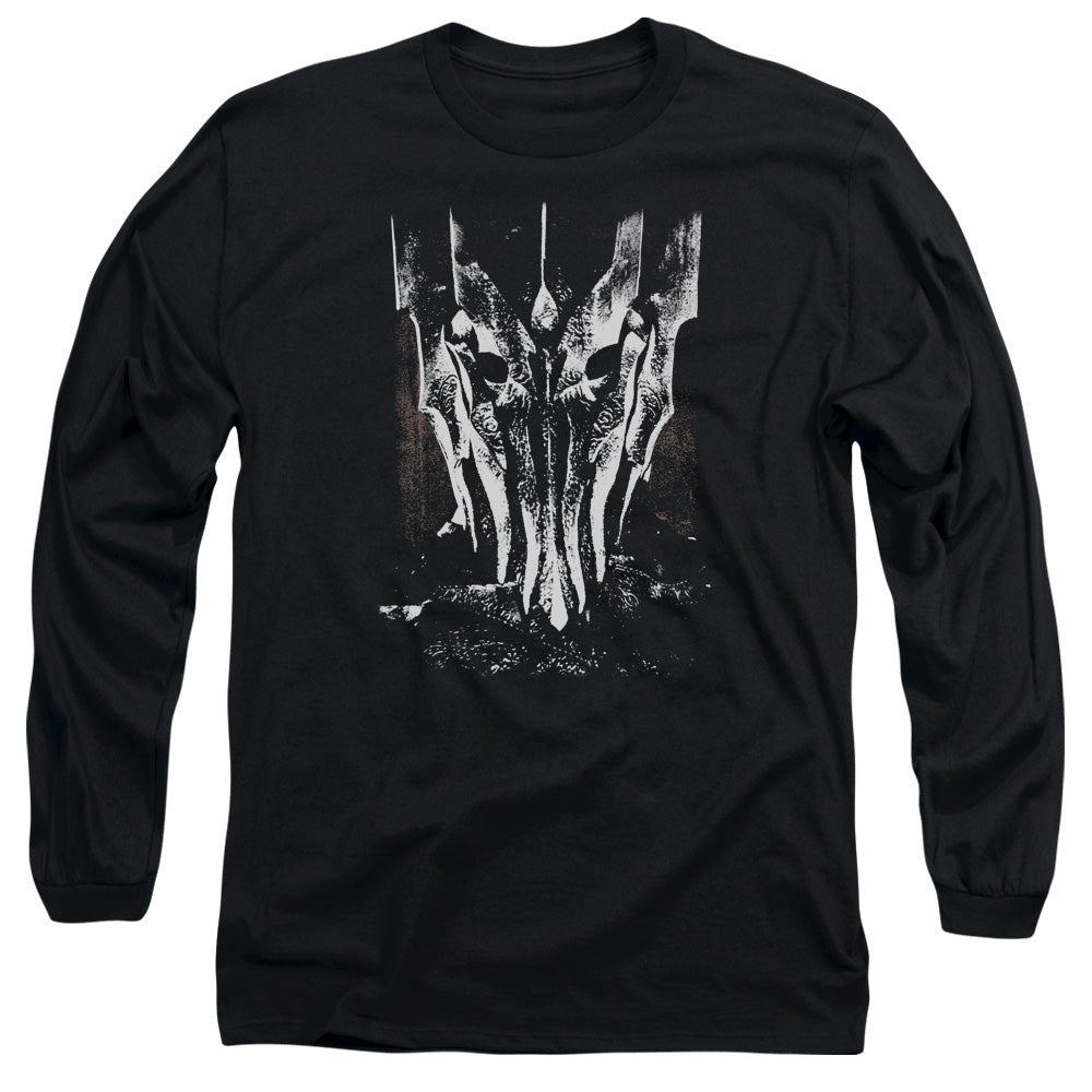 Lor - Big Sauron Head - Long Sleeve Adult 18/1 - Black T-shirt
