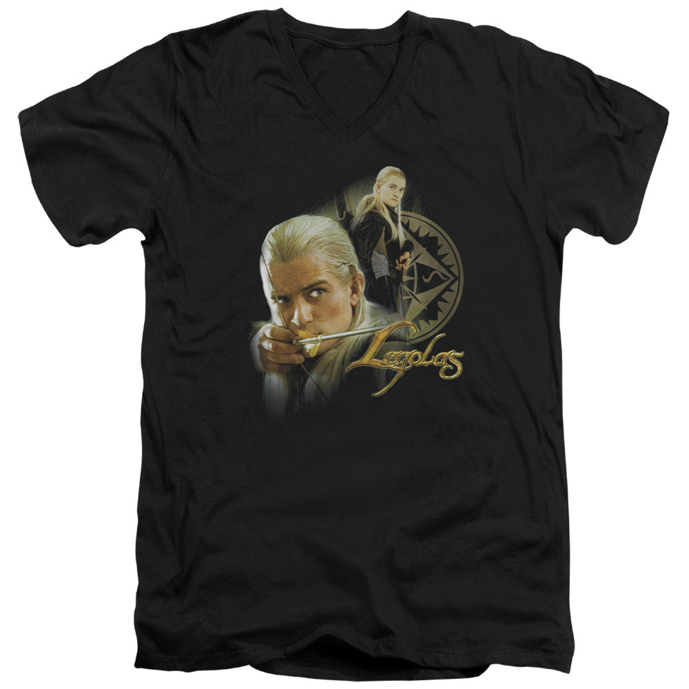 Lor - Legolas - Short Sleeve Adult V-neck - Black T-shirt