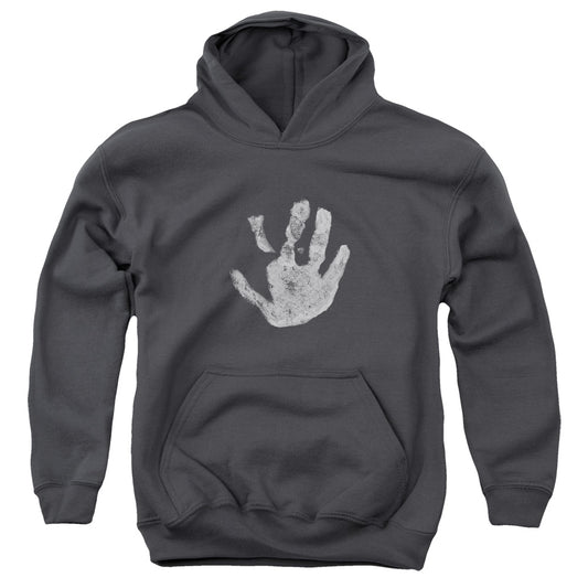 Lor - White Hand - Youth Pull-over Hoodie - Charcoal