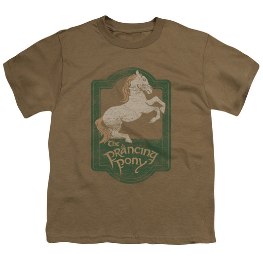 Lor - Prancing Pony Sign - Short Sleeve Youth 18/1 - Safari Green T-shirt