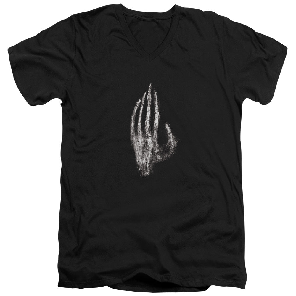 Lor - Hand Of Saruman - Short Sleeve Adult V-neck - Black T-shirt