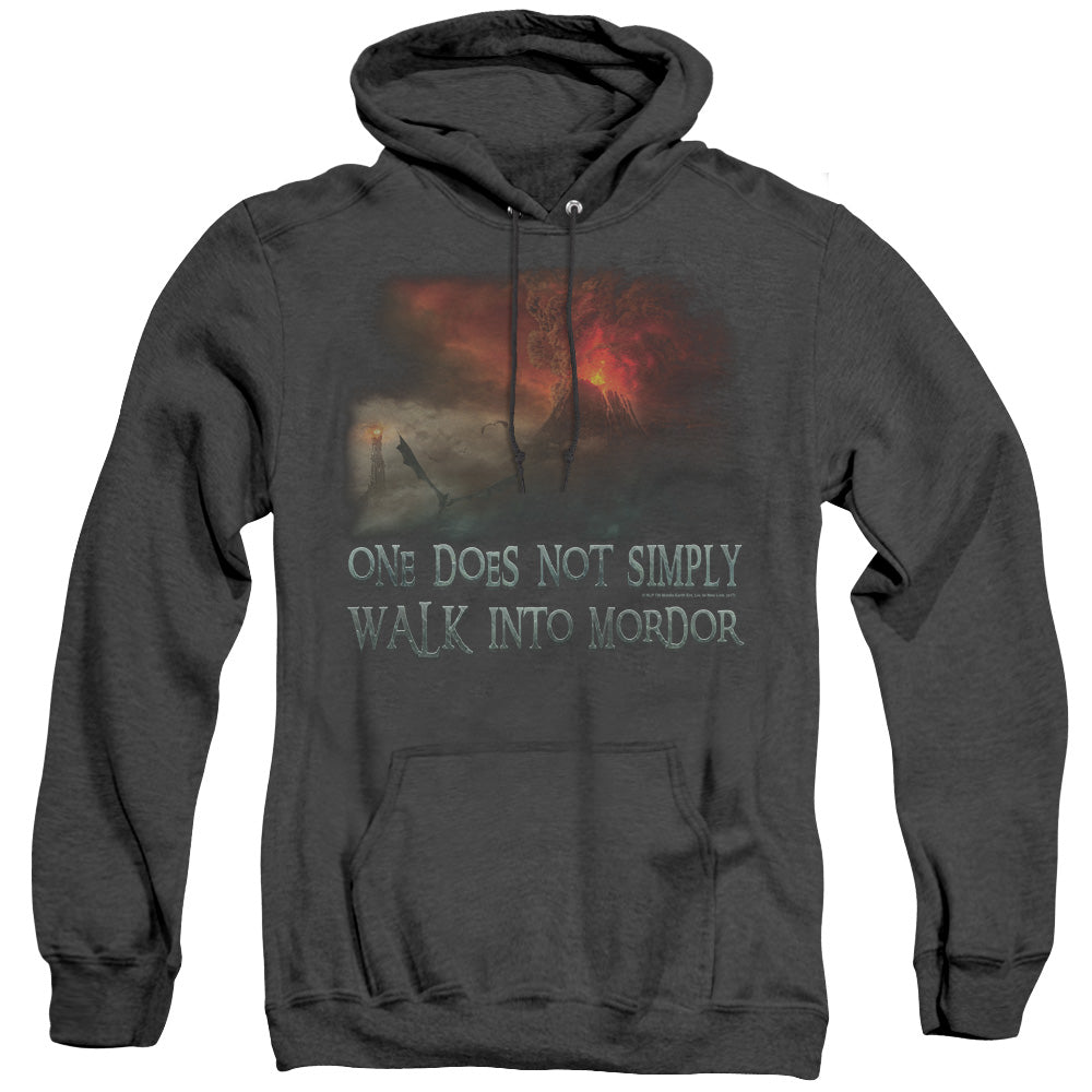 Lor - Walk In Mordor - Adult Heather Hoodie - Black