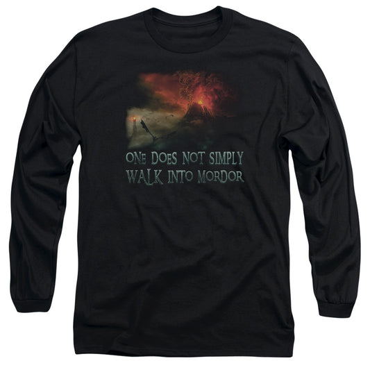 Lor - Walk In Mordor - Long Sleeve Adult 18/1 - Black T-shirt