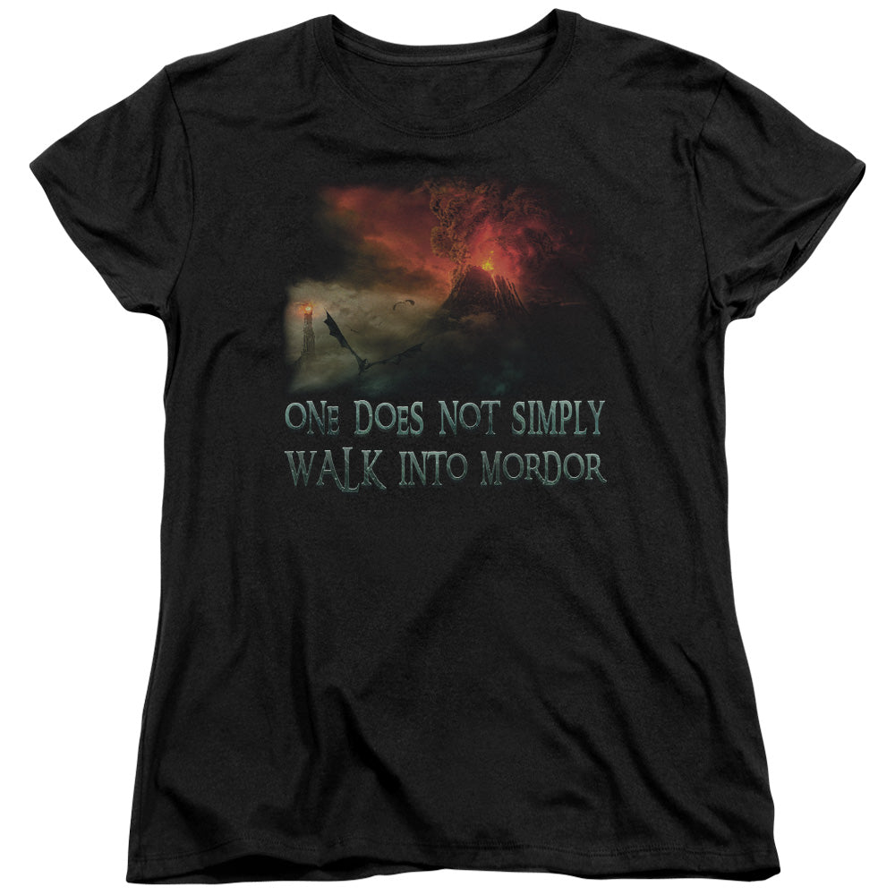 Lor - Walk In Mordor - Short Sleeve Womens Tee - Black T-shirt