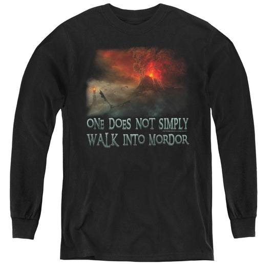 Lor - Walk In Mordor - Youth Long Sleeve Tee - Black