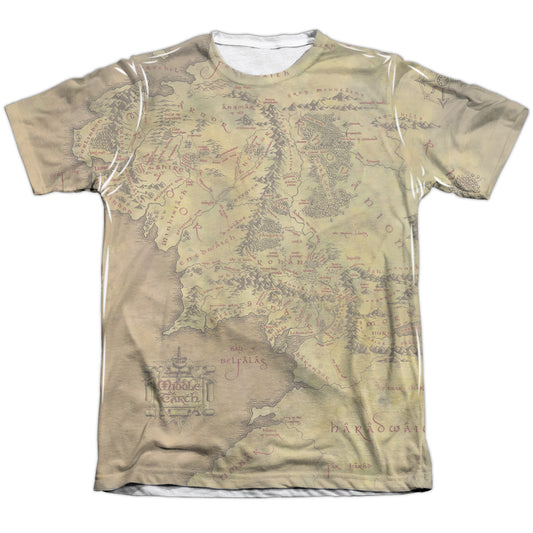 Lor - Middle Earth Map - Adult Poly/cotton Short Sleeve Tee - White T-shirt