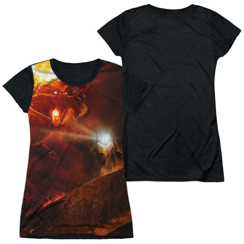 Lor - No Passing - Short Sleeve Junior Poly Black Back - White T-shirt