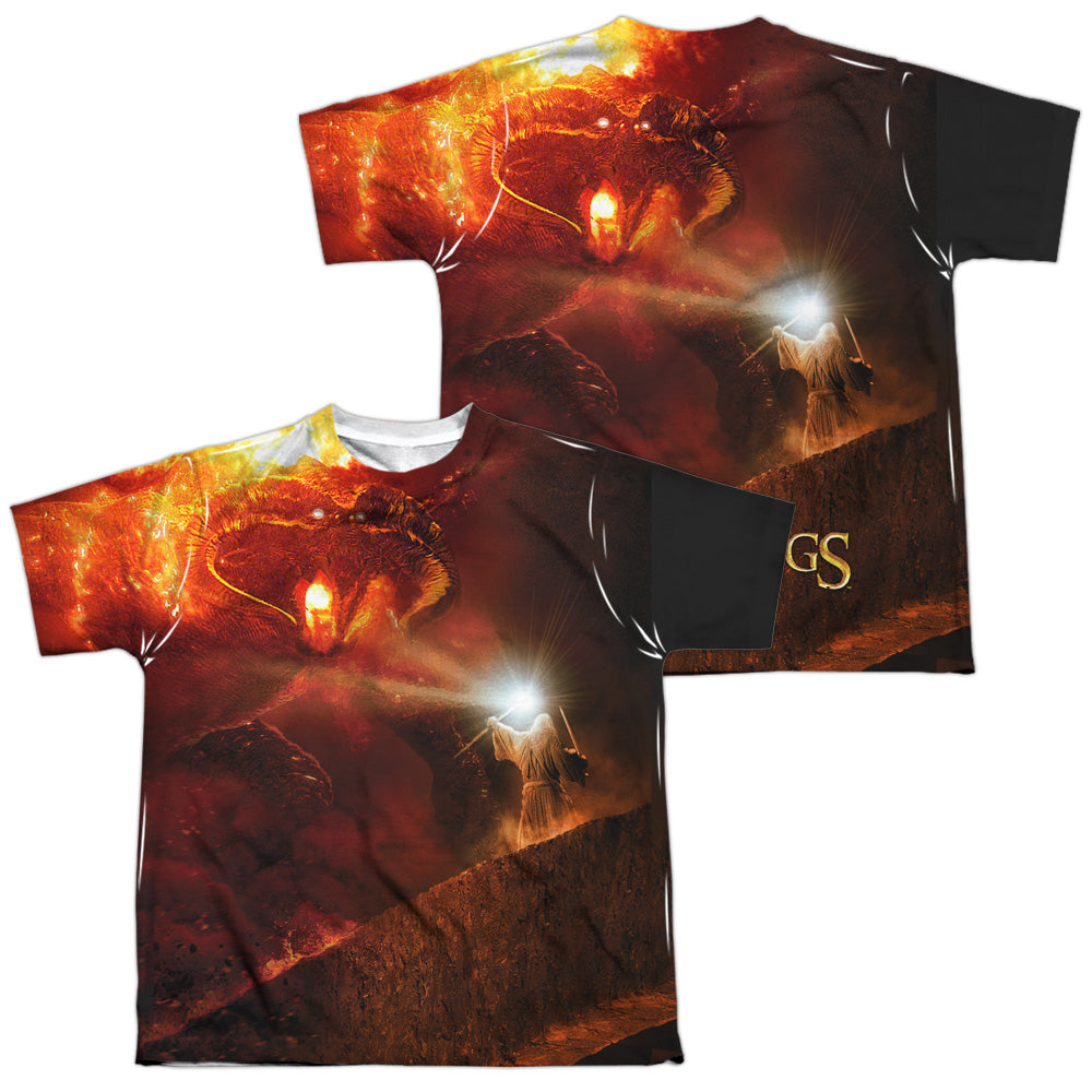 Lor - No Passing (Front/back Print) - Short Sleeve Youth Poly Crew - White T-shirt