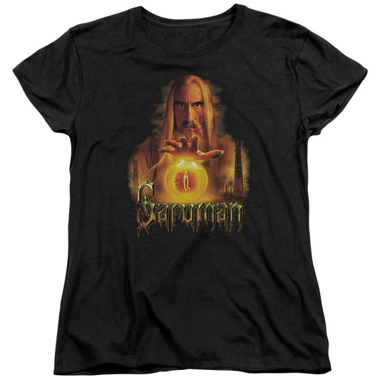 Lor - Saruman - Short Sleeve Womens Tee - Black T-shirt