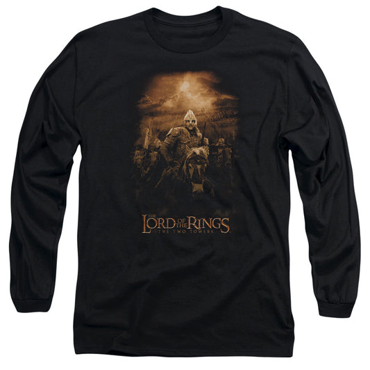 Lor - Riders Of Rohan - Long Sleeve Adult 18/1 - Black T-shirt