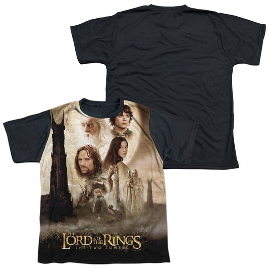 Lor - Towers Poster - Short Sleeve Youth White Front Black Back   - White T-shirt