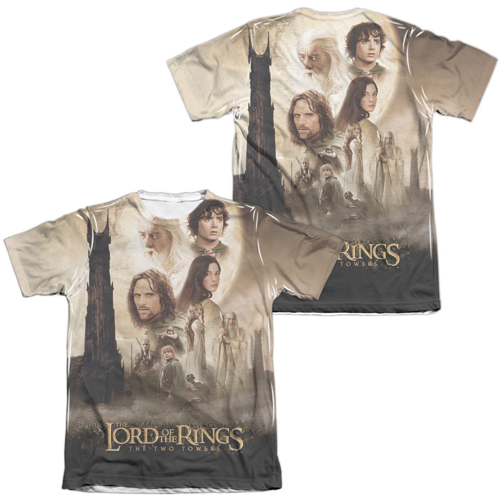 Lor - Towers Poster (Front/back Print) - Adult Poly/cotton Short Sleeve Tee - White T-shirt