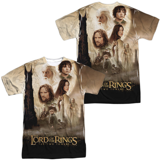 Lor - Towers Poster (Front/back Print) - Short Sleeve Adult Poly Crew - White T-shirt