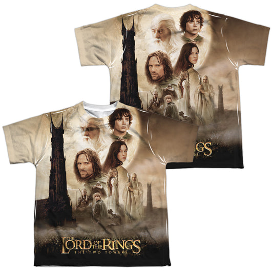 Lor - Towers Poster (Front/back Print) - Short Sleeve Youth Poly Crew - White T-shirt