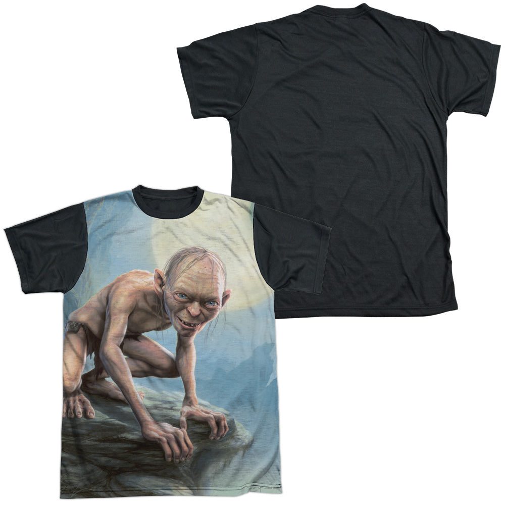 Lor - Gollum Moon - Short Sleeve Adult White Front Black Back   - White T-shirt