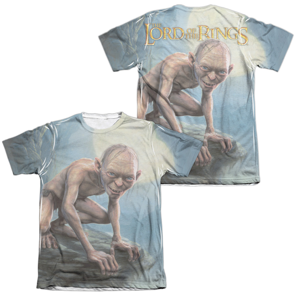 Lor - Gollum Moon (Front/back Print) - Adult Poly/cotton Short Sleeve Tee - White T-shirt