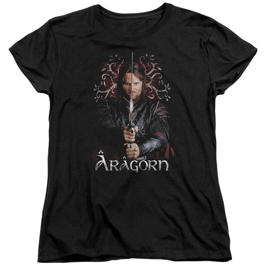 Lor - Aragorn - Short Sleeve Womens Tee - Black T-shirt