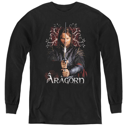 Lor - Aragorn - Youth Long Sleeve Tee - Black