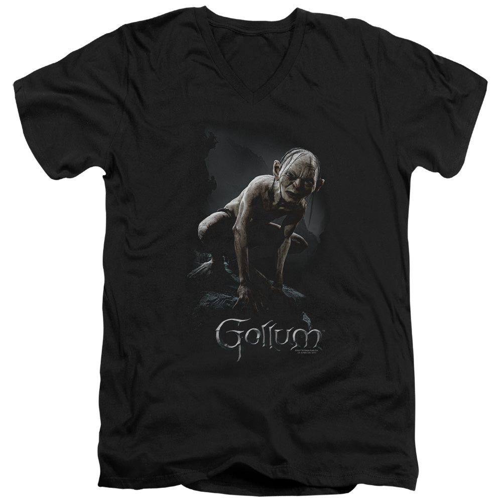 Lor - Gollum - Short Sleeve Adult V-neck - Black T-shirt