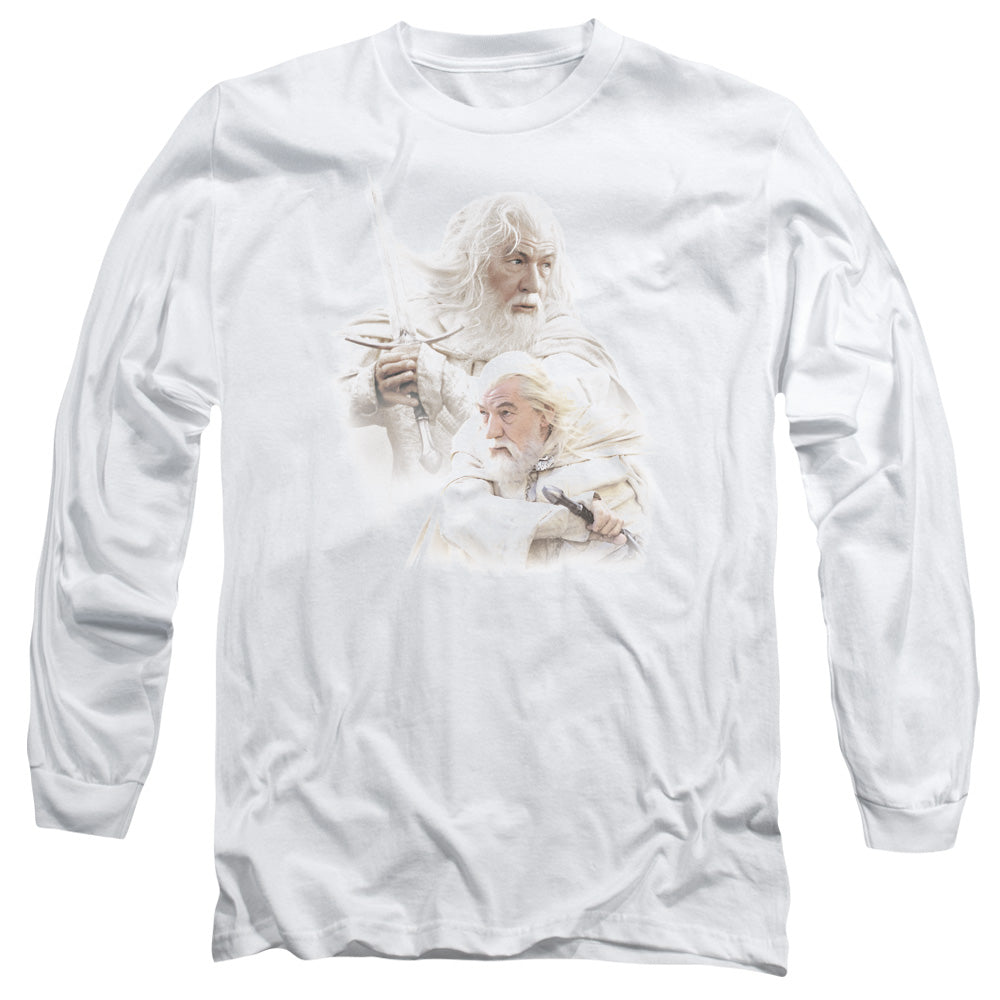 Lor - Gandalf The White - Long Sleeve Adult 18/1 - White T-shirt