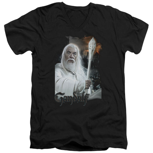 Lor - Gandalf - Short Sleeve Adult V-neck - Black T-shirt