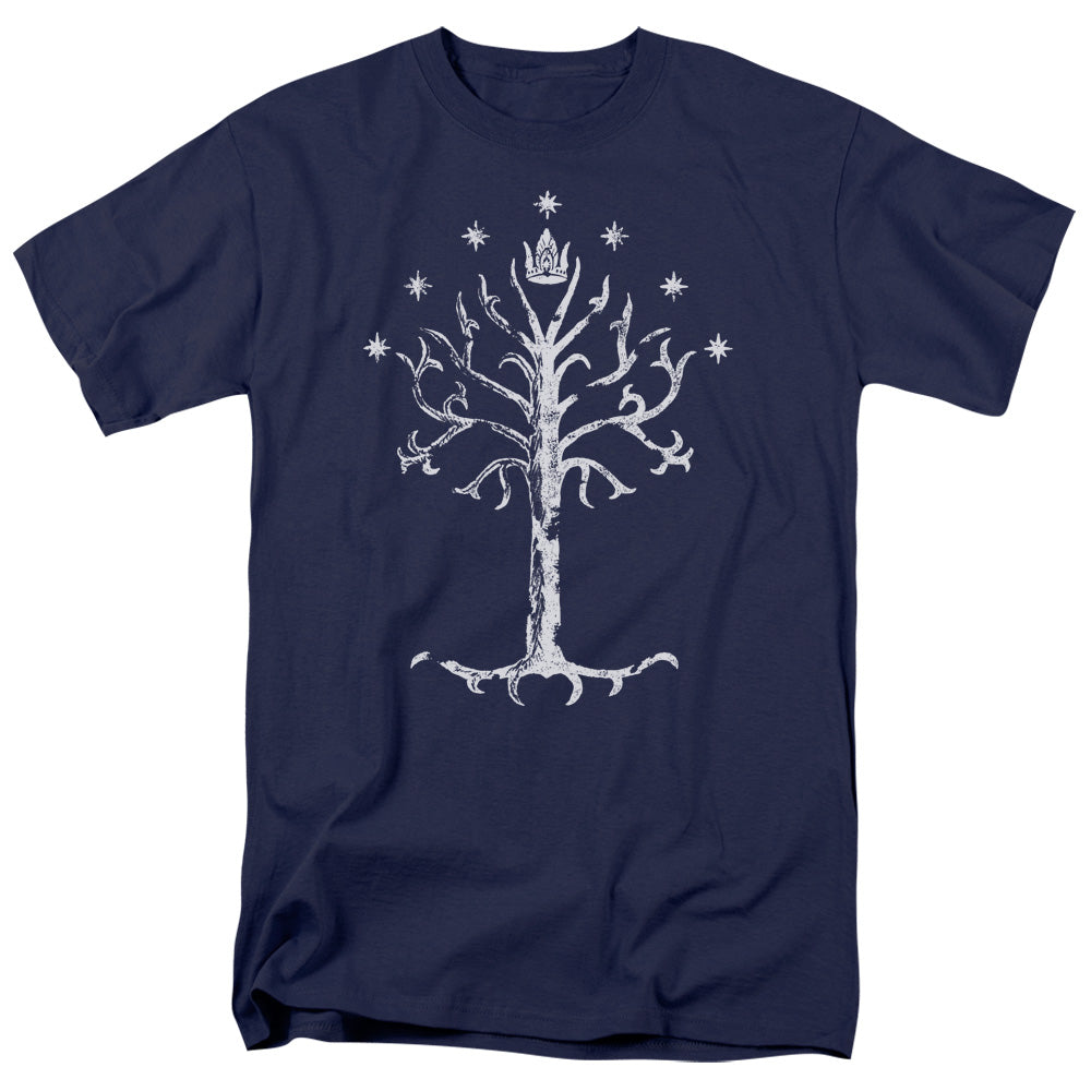 Lor - Tree Of Gondor - Short Sleeve Adult 18/1 - Navy T-shirt