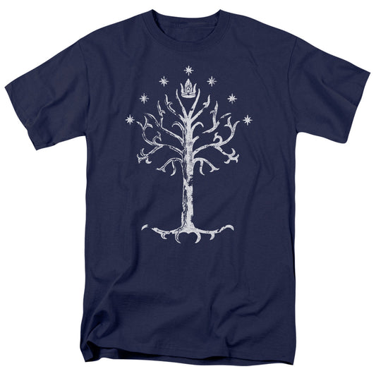 Lor - Tree Of Gondor - Short Sleeve Adult 18/1 - Navy T-shirt