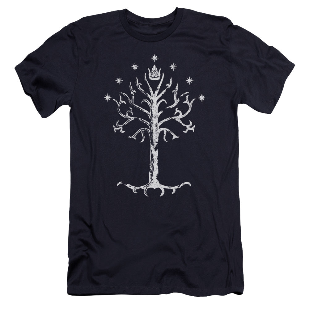 Lor - Tree Of Gondor-premuim Canvas Adult Slim Fit 30/1 - Navy