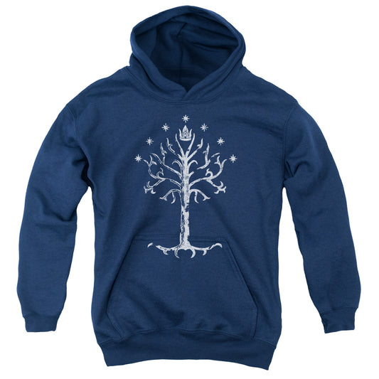 Lor - Tree Of Gondor - Youth Pull-over Hoodie - Navy