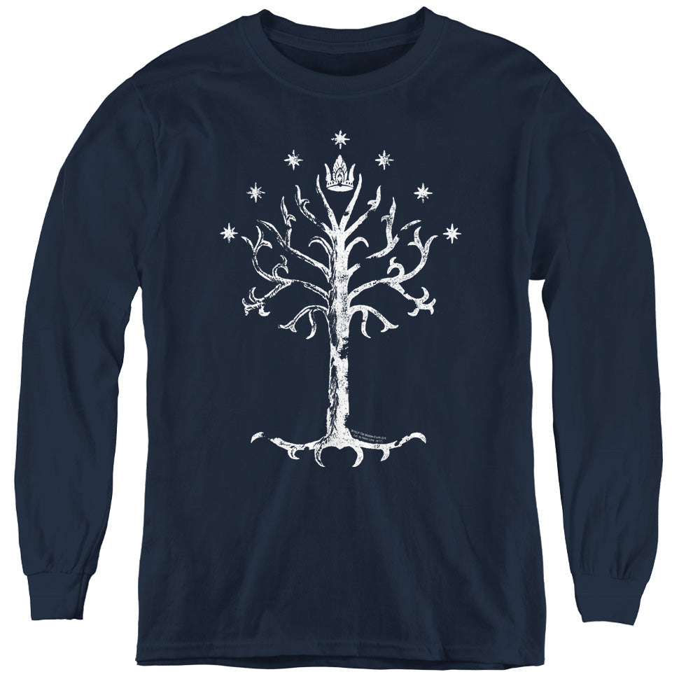 Lor Tree Of Gondor - Youth Long Sleeve Tee - Navy
