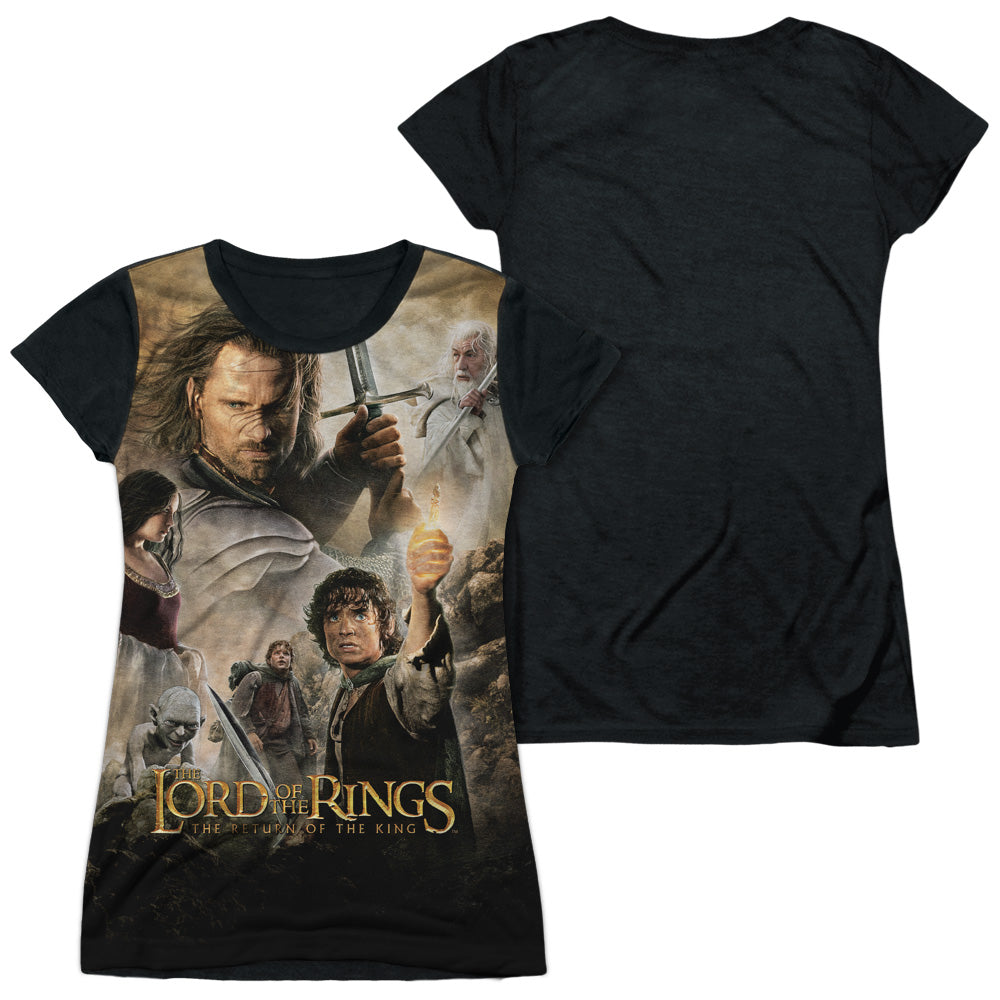 Lor - King Poster - Short Sleeve Junior Poly Black Back - White T-shirt