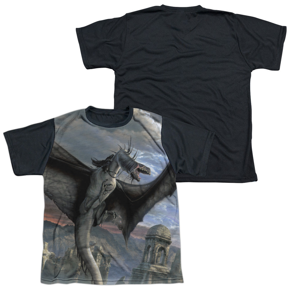 Lor - Fellbeast - Short Sleeve Youth White Front Black Back   - White T-shirt