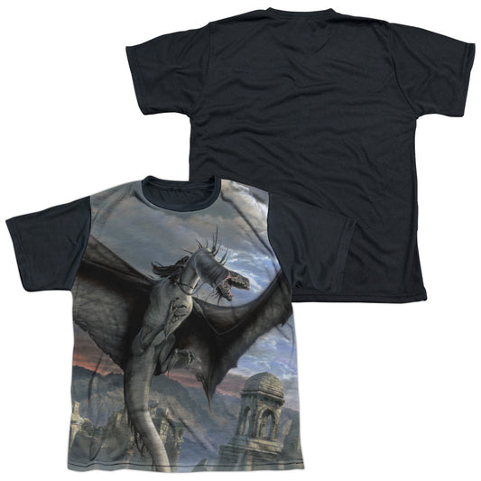 Lor - Fellbeast - Short Sleeve Youth White Front Black Back   - White T-shirt