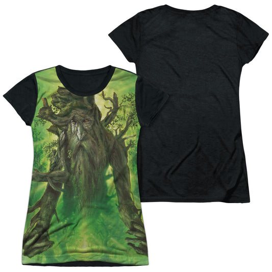 Lor - Treebeard - Short Sleeve Junior Poly Black Back - White T-shirt