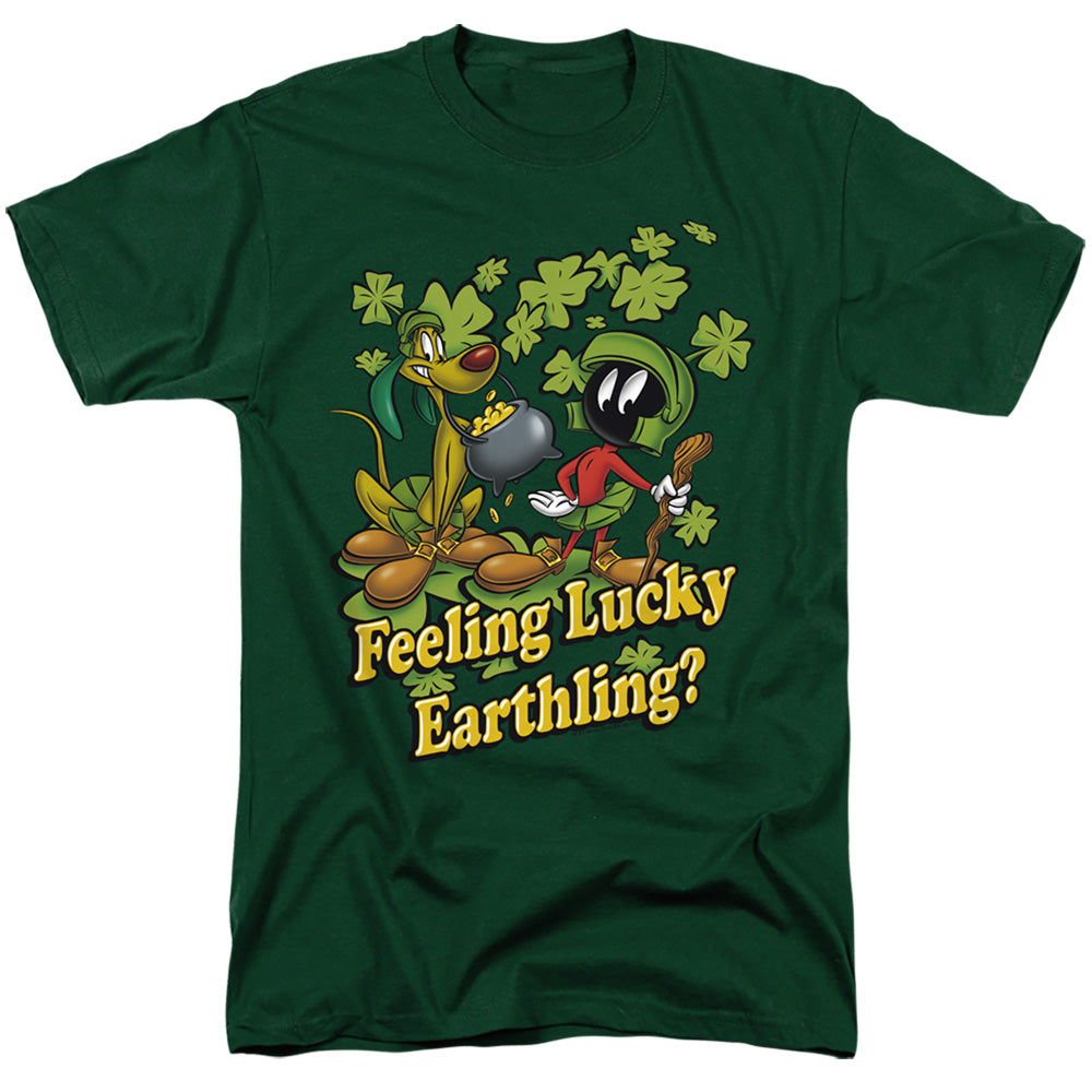 Looney Tunes - Feeling Lucky - Short Sleeve Adult 18/1 - Hunter Green T-shirt