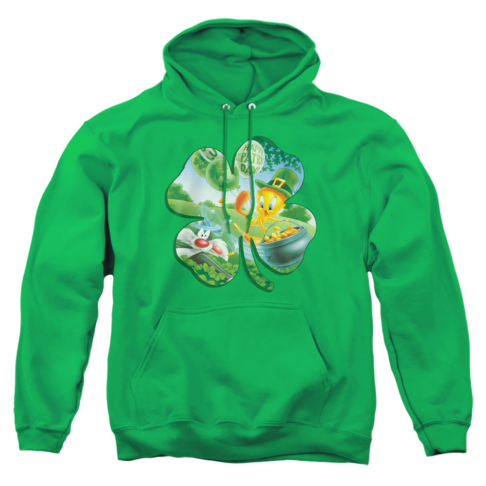 Looney Tunes - Tweety Shamrock - Adult Pull-over Hoodie - Kelly Green