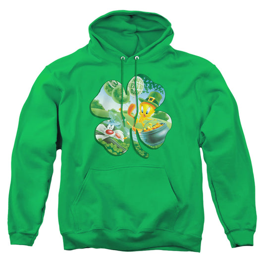 Looney Tunes - Tweety Shamrock - Adult Pull-over Hoodie - Kelly Green