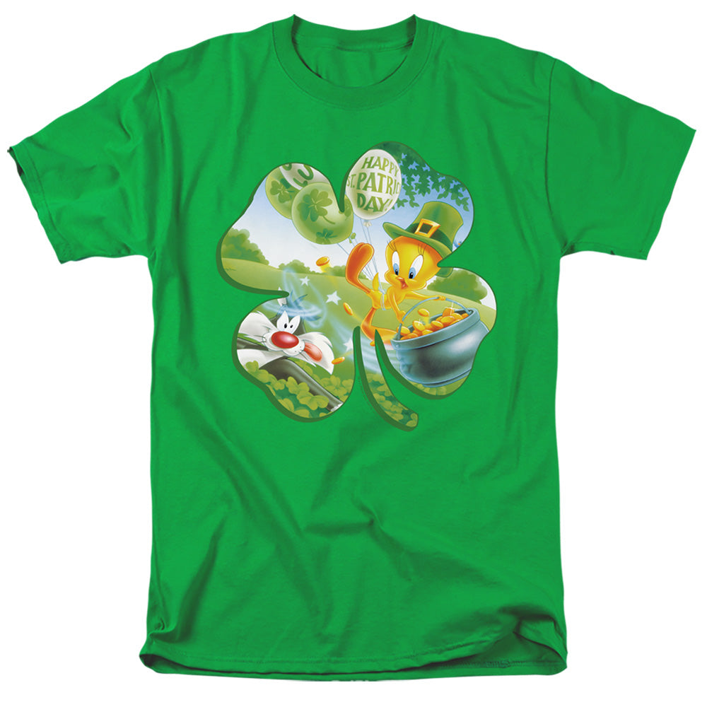 Looney Tunes - Tweety Shamrock - Short Sleeve Adult 18/1 - Kelly Green T-shirt